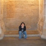 Kathryn on the steps of the Conciergerie before heading up to see Marie Antoinette's cell