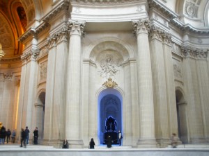 Inside Les Invalides, near the tomb of Napoleon