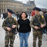 Kathryn makes more friends outside the Louvre