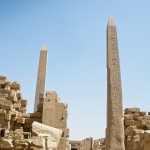 A couple of oblisks at the temple at Luxor