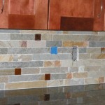 Place the glass tiles for a custom look.